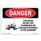 Signmission OSHA Danger Sign, 7" Height, 10" Width, Rigid Plastic, Explosion Do Not Use Flammable, Landscape OS-DS-P-710-L-2339 - alternate 1